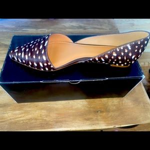 J crew Zoe Calf Hair D’Orsay Flat Ss 8